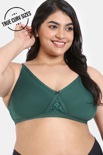 Buy Zivame True Curv Double Layered Non Wired Full Coverage Super Support Bra - Botanical Garden